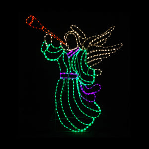 Christmas LED Motif Animated Angel 128x145cm Indoor Outdoor Display Sign