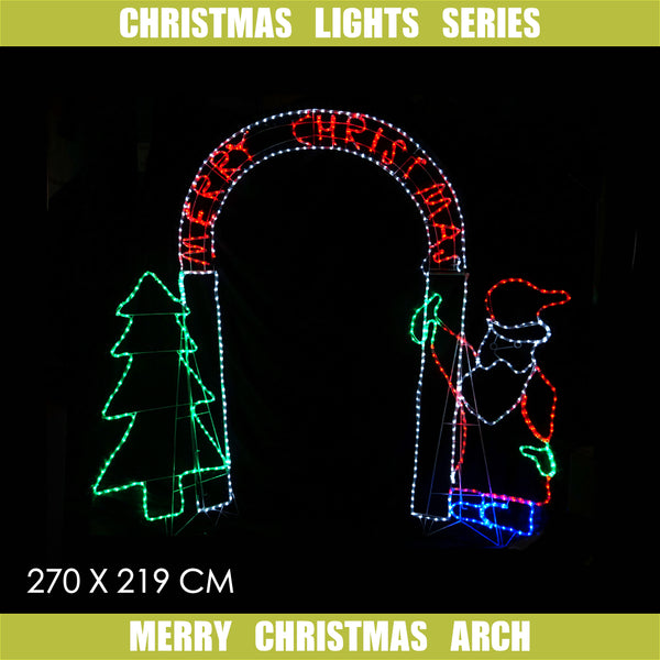 Christmas LED Motif Merry Christmas Arch 2.7 x 2.2m Outdoor Display