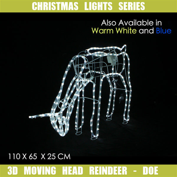 3D LED Christmas Motif Motorised Doe Reindeer Indoor/Outdoor