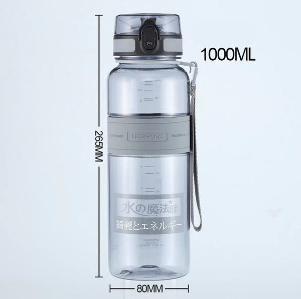 UZSPACE 1L Water Bottle BPA Free Tritan Drinkware for Sports Includes Cleaning Brush