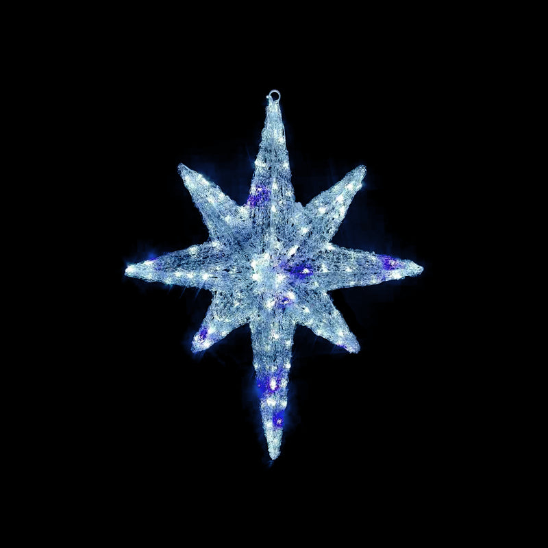Christmas LED Motif Twinkling Blue White LED Nativity Northern Star 74x59cm Outdoor Motif Sign