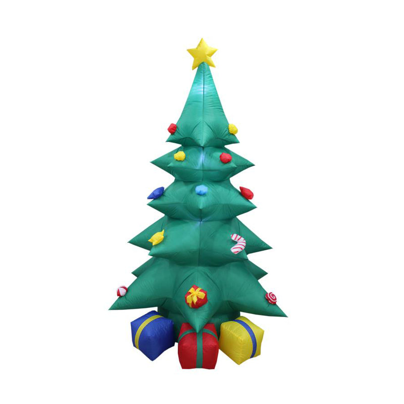 Christmas Decoration Inflatable 240cm Tall Christmas Tree With Gift Boxes LED Lit