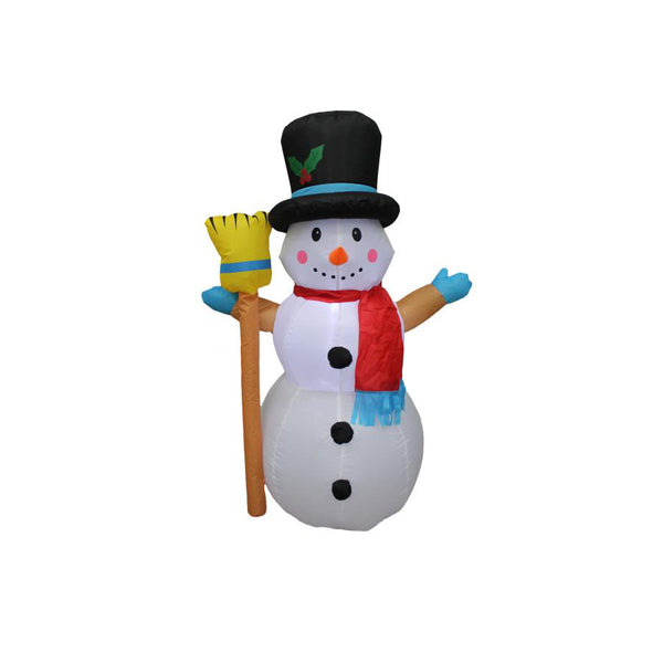 Christmas Decoration Inflatable 120cm Snowman With Broom Stick LED Lit