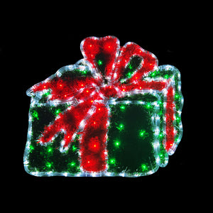LED Christmas Present Gift Box Motif Display 58x53cm Indoor/Outdoor