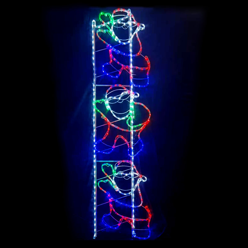 Christmas Animated Motif Santa Climbing Ladder 38x180cm Indoor Outdoor Display