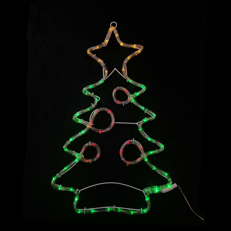 Solar Powered Mini Christmas Tree Outdoor Motif Display 64x40cm